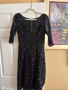 Unk Black Sequin Midi Dress